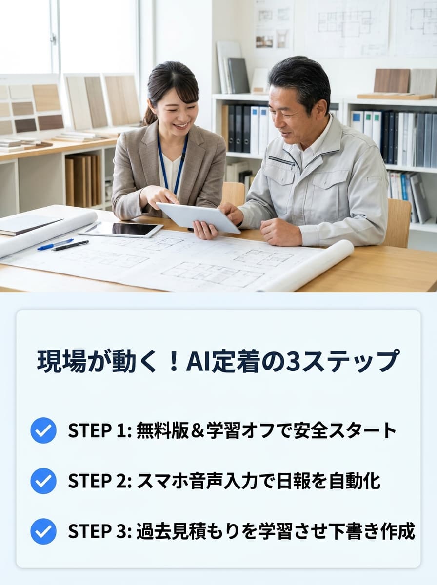 現場が動く!AI定着の3ステップ
