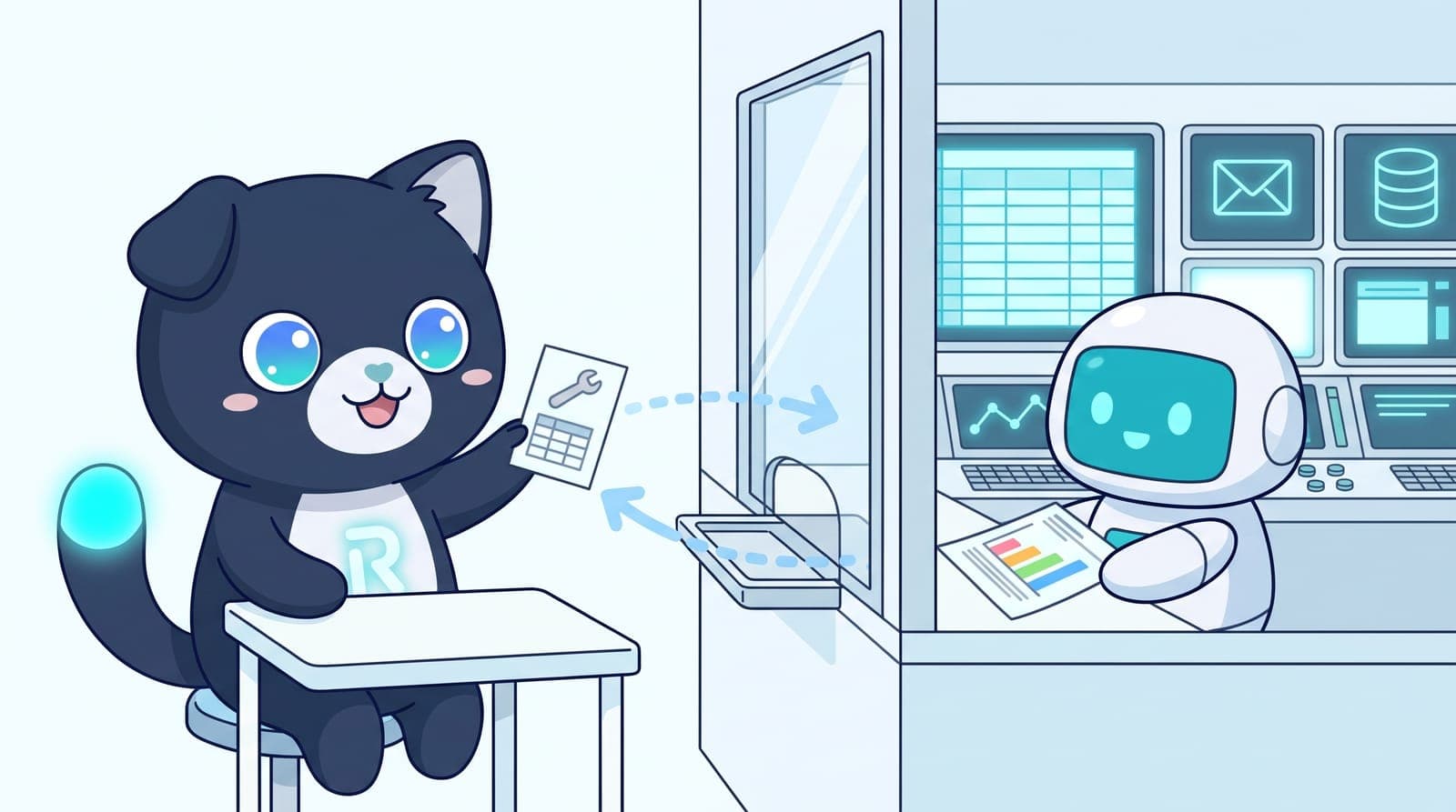 AIは「使いたい」と書くだけ。実際に道具を動かすのは、まわりのしくみ(プログラム)
