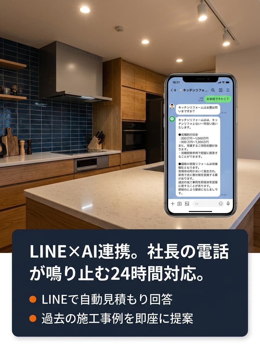 LINE×AI連携。社長の電話が鳴り止む24時間対応。