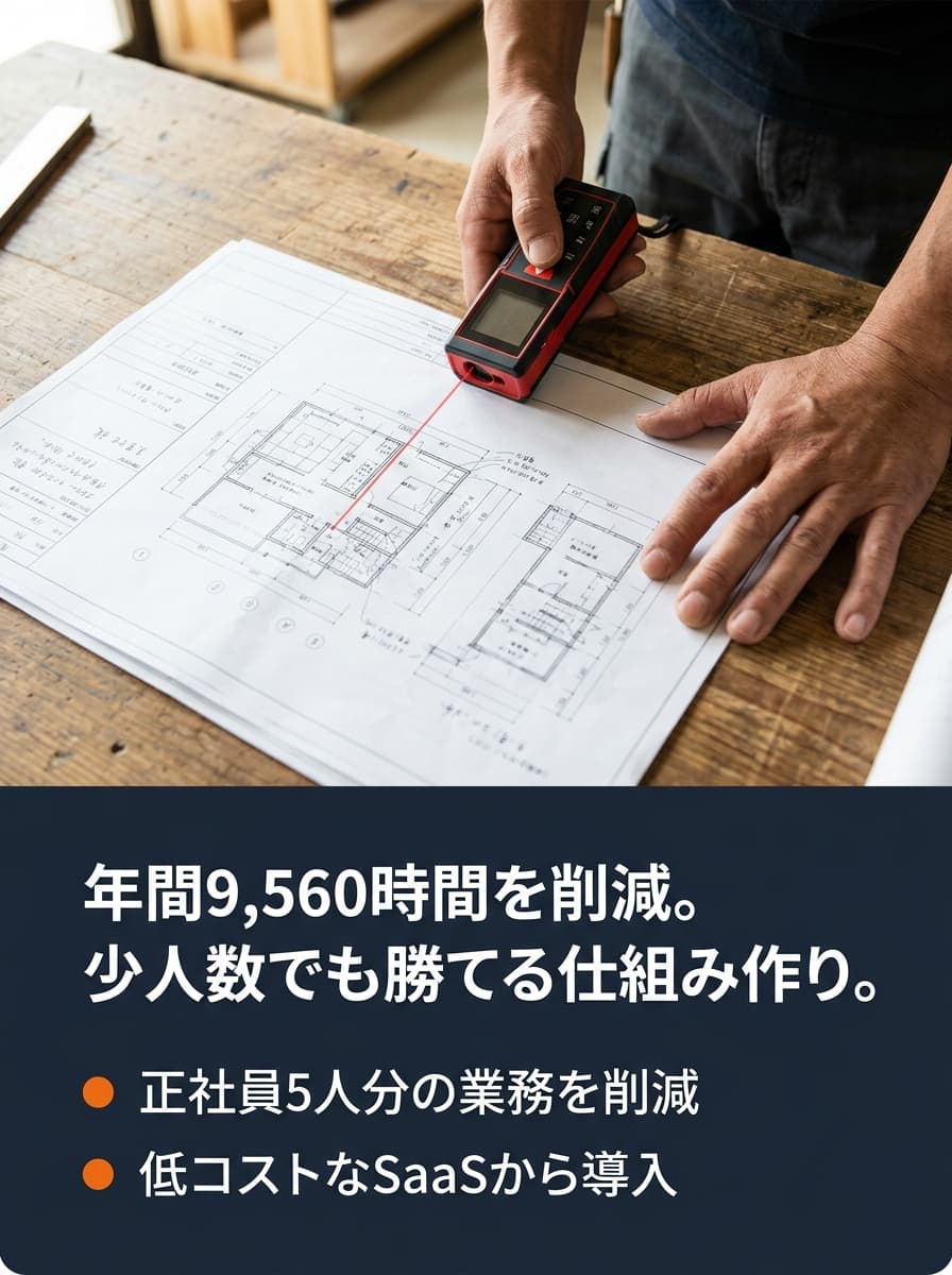 年間9,560時間を削減。少人数でも勝てる仕組み作り。