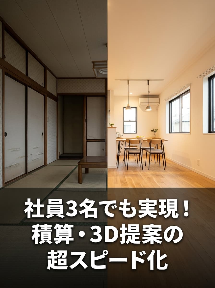 社員3名でも実現!積算・3D提案の超スピード化