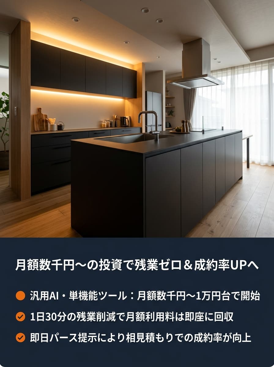 月額数千円〜の投資で残業ゼロ&成約率UPへ