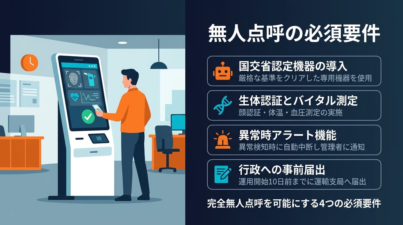 無人点呼の必須要件