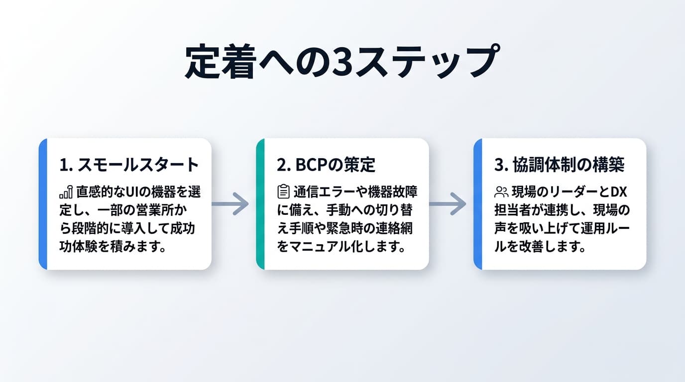 定着への3ステップ