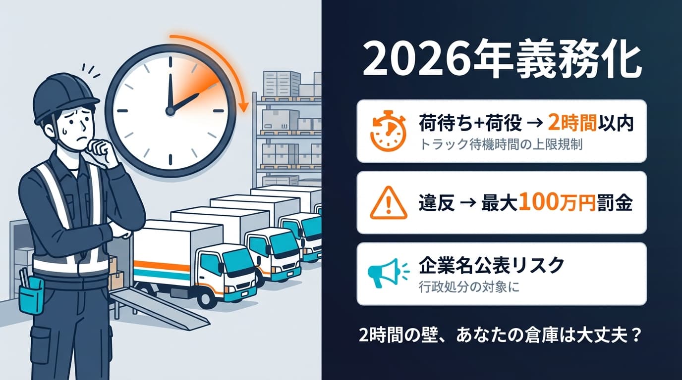 2026年「2時間ルール」の衝撃 - 荷待ち・荷役時間の規制と罰則