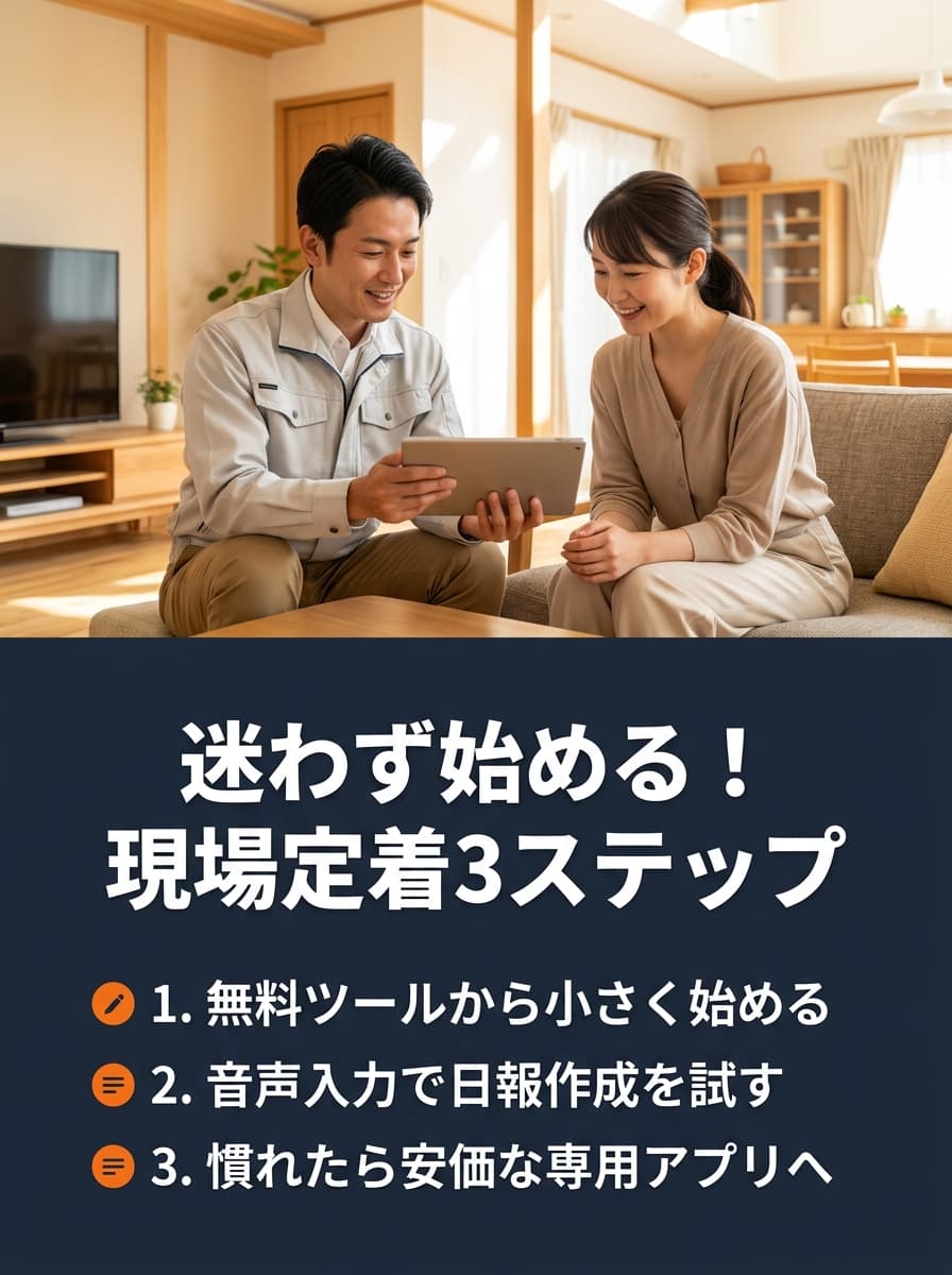 迷わず始める!現場定着3ステップ