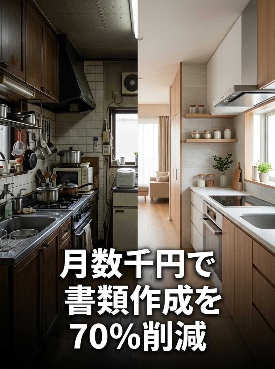 月数千円で書類作成を70%削減