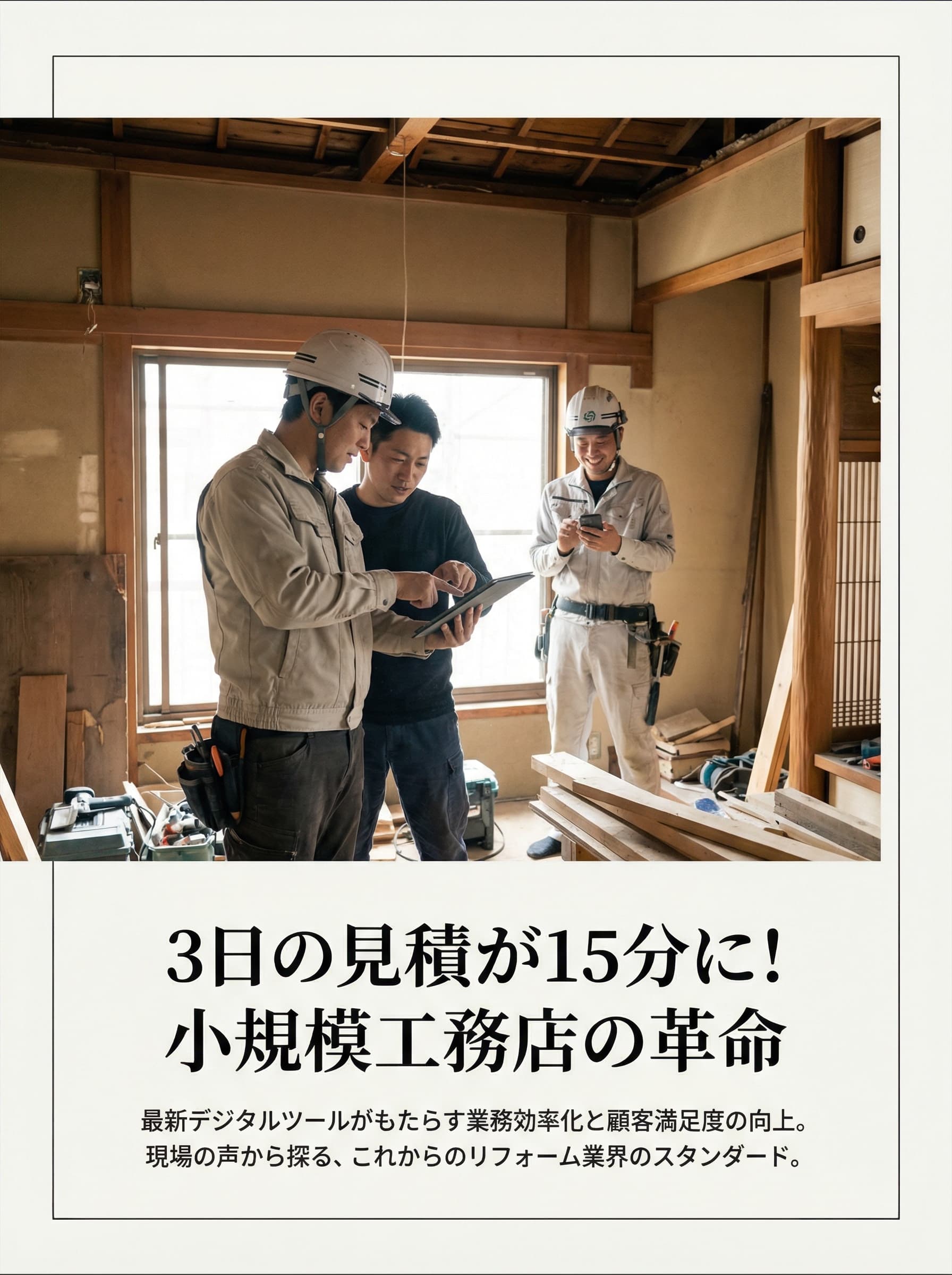 3日の見積が15分に!小規模工務店の革命