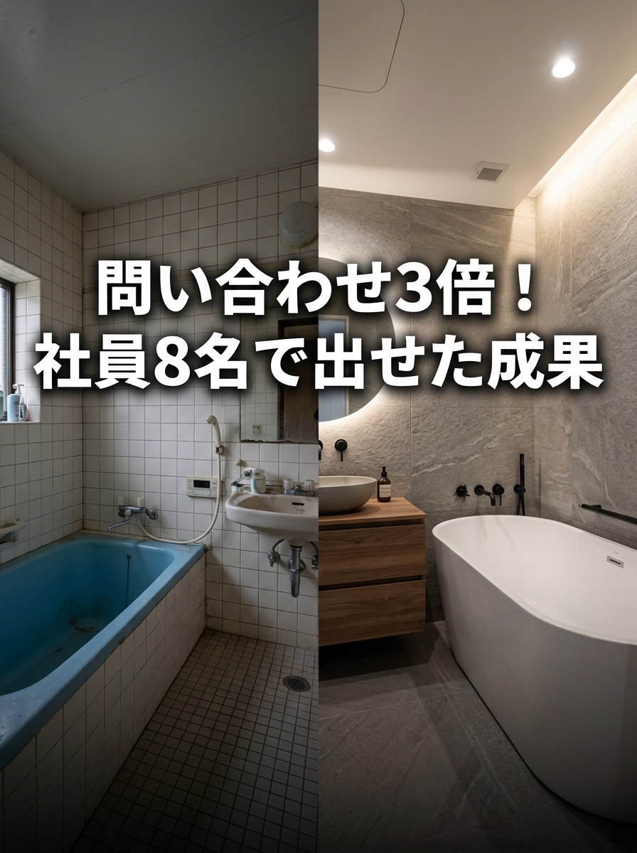 問い合わせ3倍!
社員8名で出せた成果