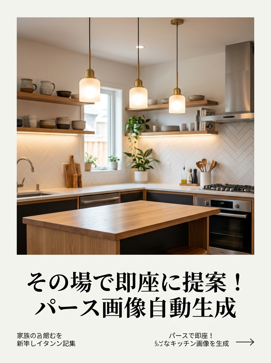 その場で即座に提案!
パース画像自動生成