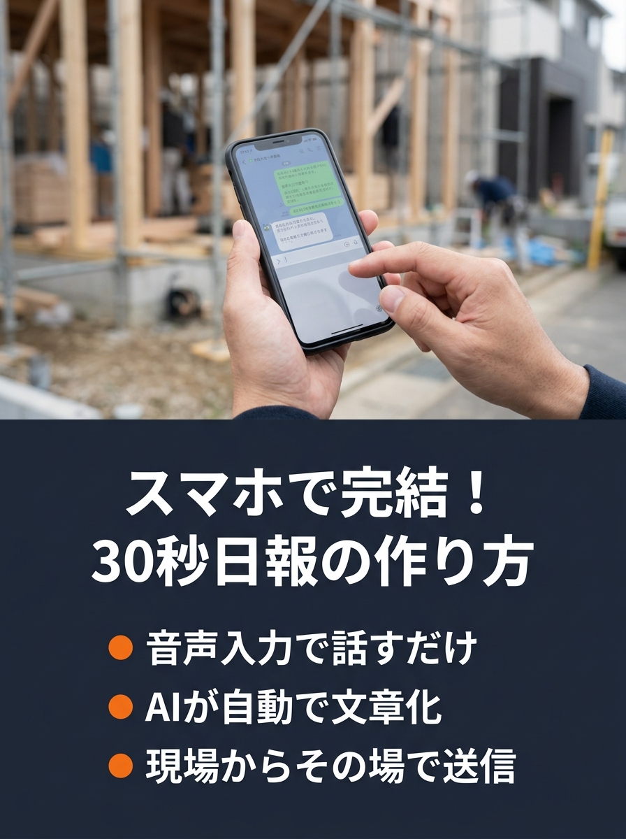 スマホで完結!
30秒日報の作り方